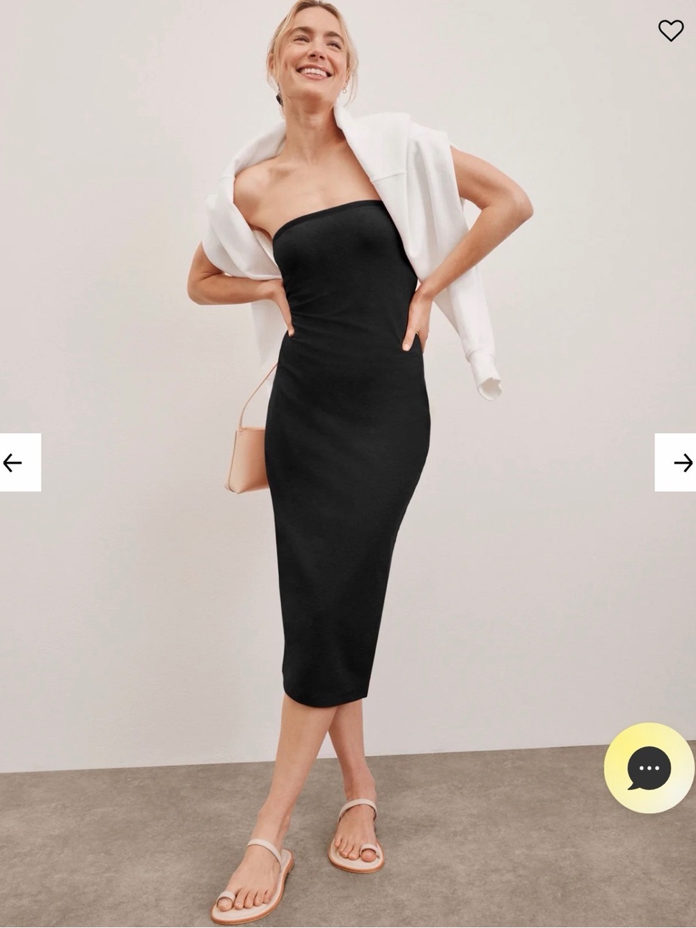 Beyond Yoga Black Strapless Midi Dress